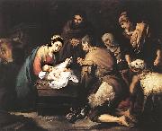 MURILLO, Bartolome Esteban Adoration of the Shepherds zg oil painting reproduction